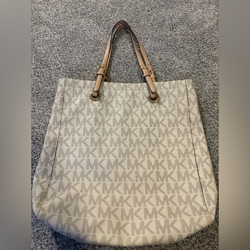 USED Michael Kors Monogram Tan Tote
